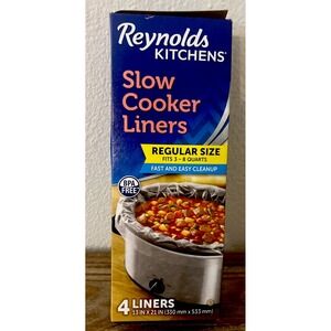 4 Pack Reynolds Regular Size Slow Cooker Liners Fits 3-8 Quart Cookers 2019 NEW